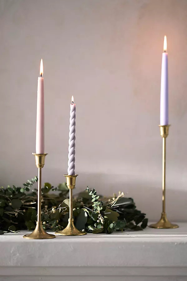 Antiqued Brass Candlestick, Tall | Terrain