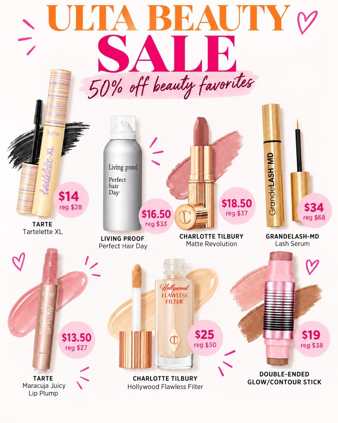 Ulta beauty sale items! So many staple
Best sellers are 50% off #beauty #ulta #livingproof #tarte #charlottetilbury

#LTKSaleAlert #LTKBeauty #LTKOver40