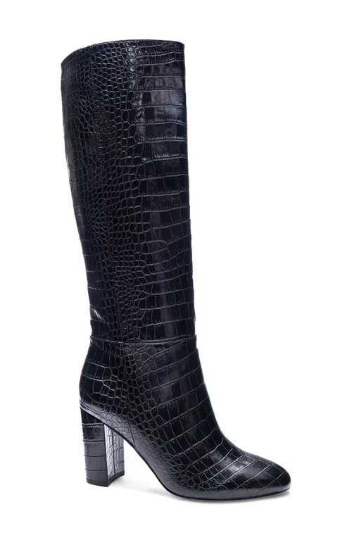 Chinese Laundry Krafty Knee High Boot in Black Crocodile at Nordstrom, Size 8 | Nordstrom