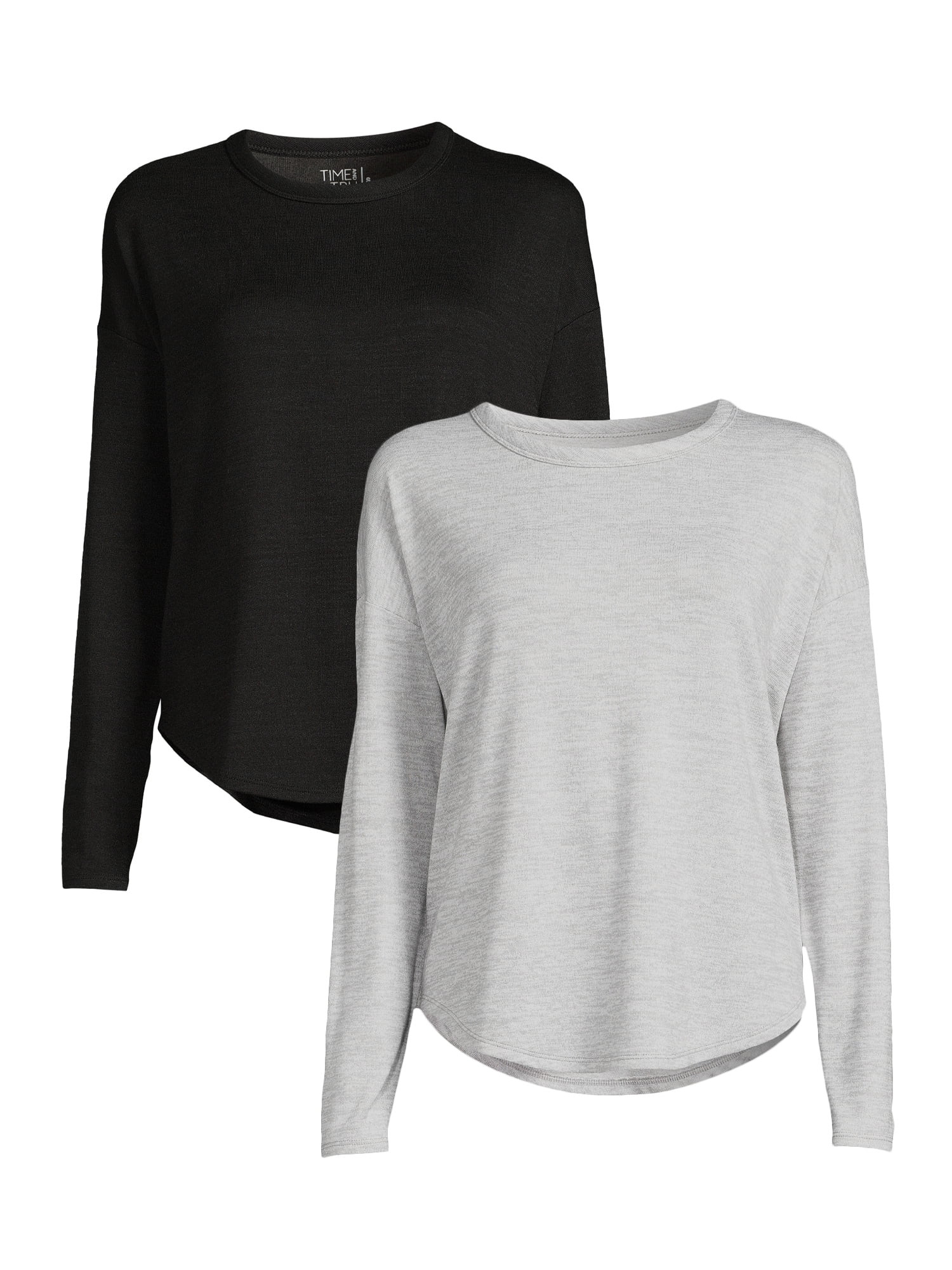 Time and Tru Women's Long Sleeve Hacci Top (2 Pack) | Walmart (US)