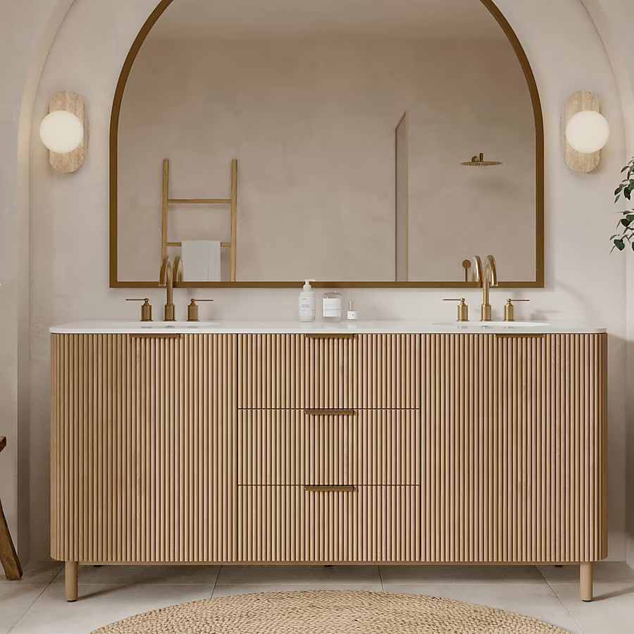 Wavecrest Designs Kensington 72.25-in Finished Birch Undermount Double Sink Bathroom Vanity with ... | Lowe's