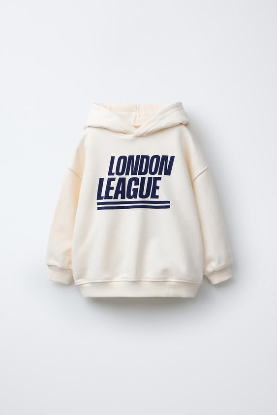 TEXT PRINT HOODED SWEATSHIRT | Zara US