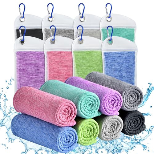 TOBEHIGHER Cooling Towels - 8 Pack Cooling Towel(40"x12"), Cooling Towels for Neck and Face, Microfiber Soft Breathable Cooling Towel for Hot Weather | Amazon (US)