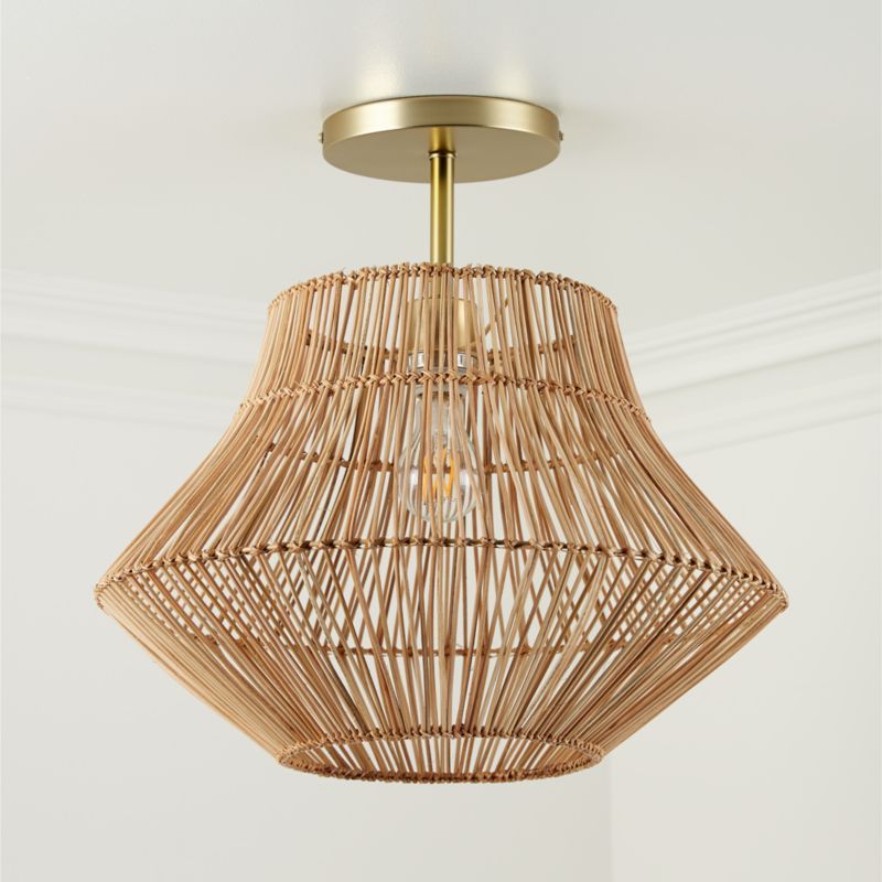 Rattan Ceiling Light + Reviews | Crate and Barrel | Crate & Barrel