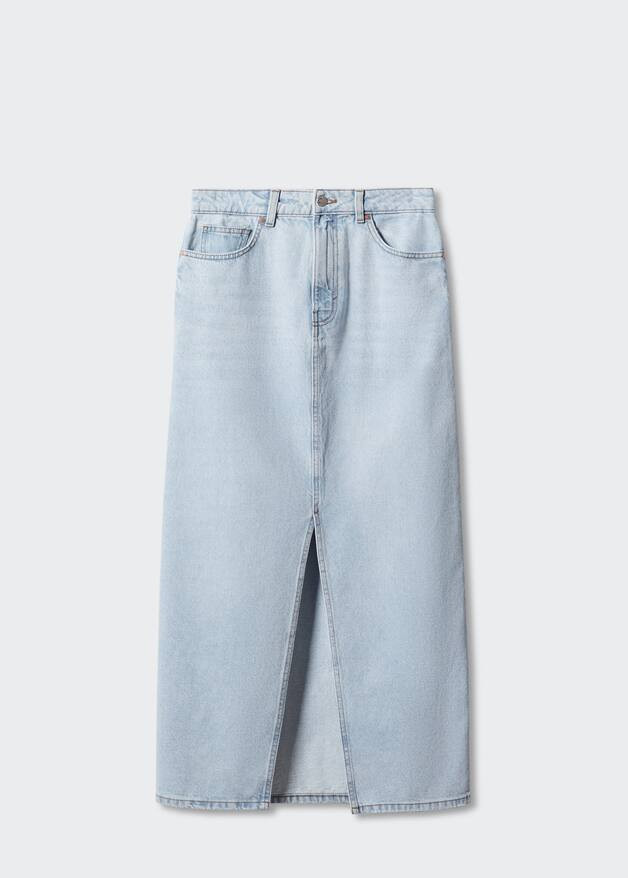 Slit denim skirt -  Women | Mango USA | MANGO (US)