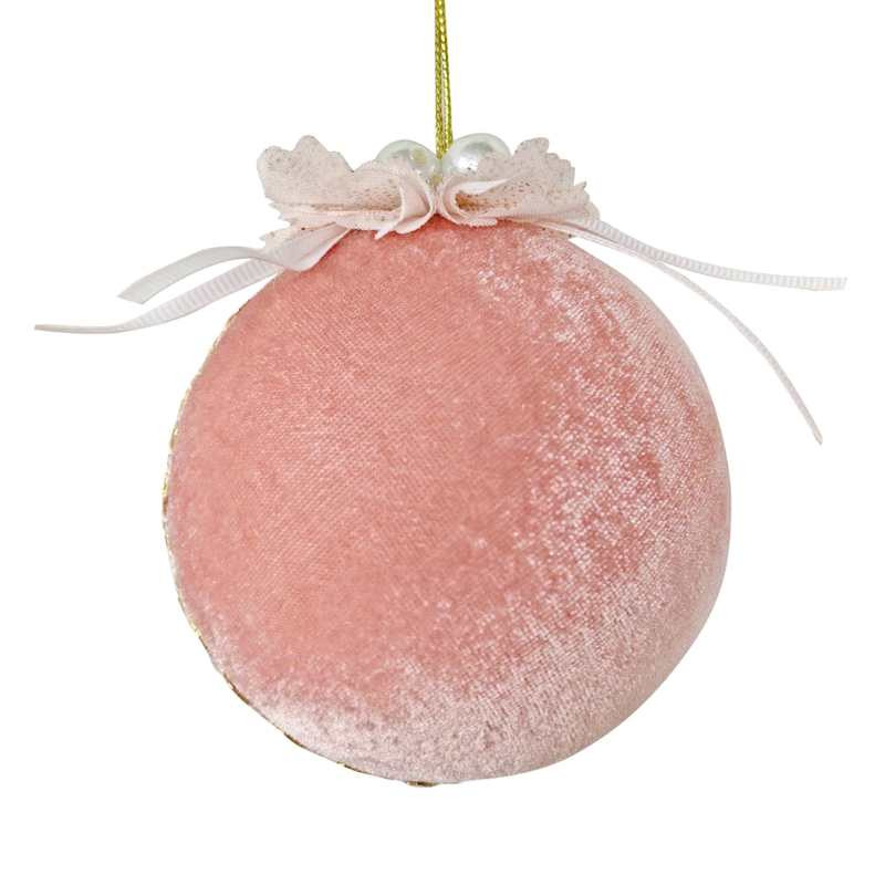 Dark Pink Fabric Ball Ornament, 3.5" | At Home