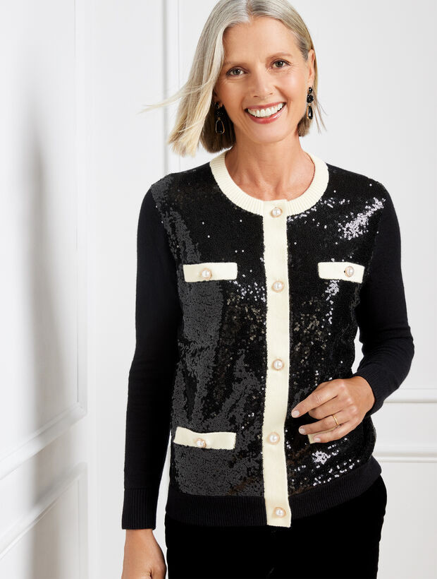 Sequin Embellished Jacket | Talbots
