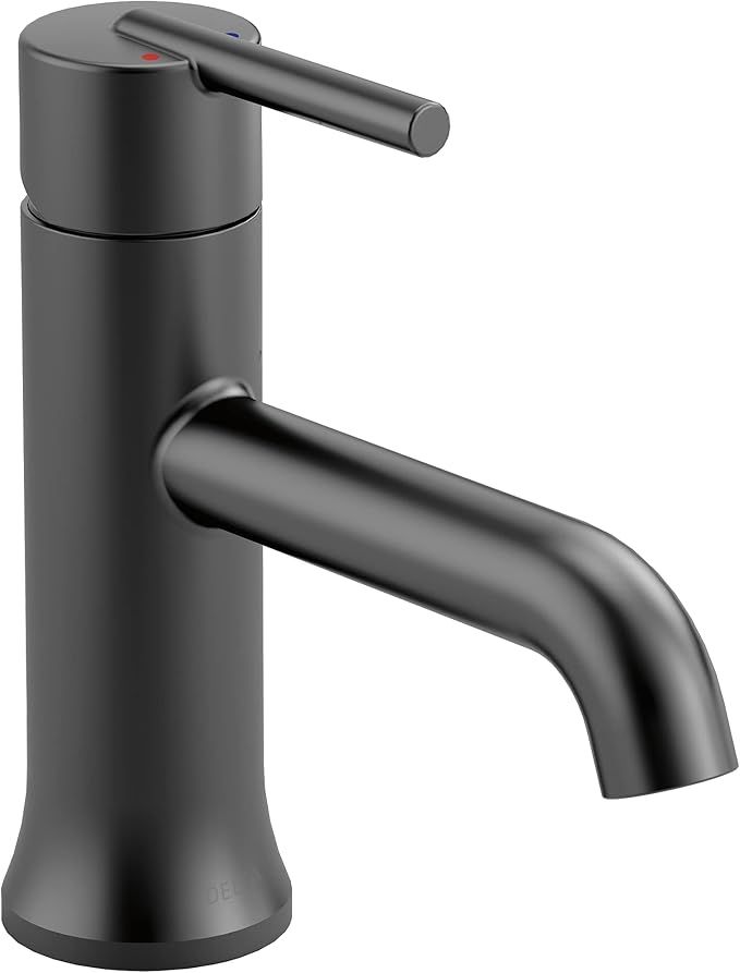 Delta Faucet Trinsic Matte Black Bathroom Faucet, Single Hole Bathroom Faucet, Single Handle Bath... | Amazon (US)