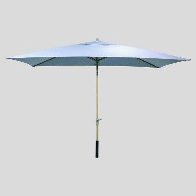 6.5' x 10' Rectangular Patio Umbrella - Light Wood Pole - Threshold™ | Target