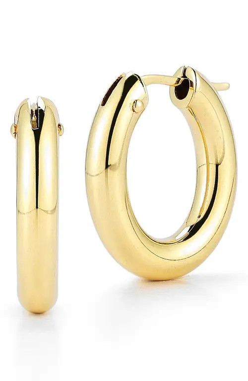 Roberto Coin Oval Hoop Earrings in Yellow Gold at Nordstrom | Nordstrom