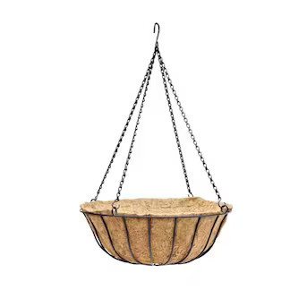 Style Selections 19.96-in x 7.28-in Black Metal Hanging Planter | Lowe's