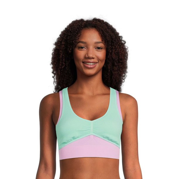 No Boundaries Juniors' Seamless Double Layered Bralette, Sizes to 3XL | Walmart (US)