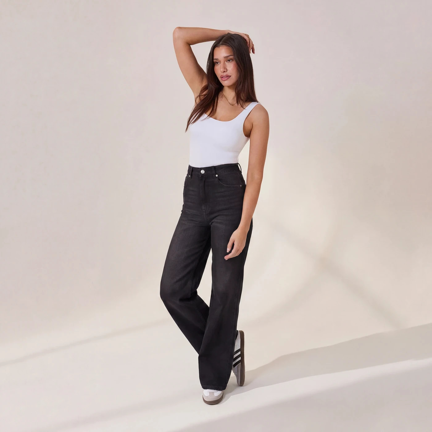 Wide Leg Jeans - Washed Black | LOVALL