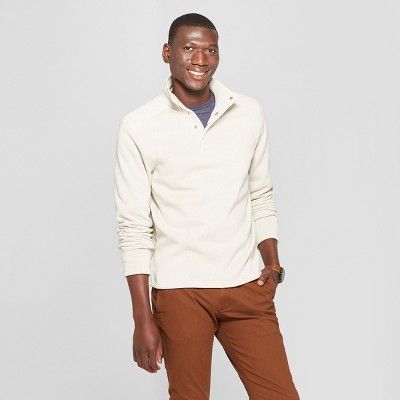 Men's Standard Fit Sweater Fleece Quarter Snap - Goodfellow & Co™ | Target