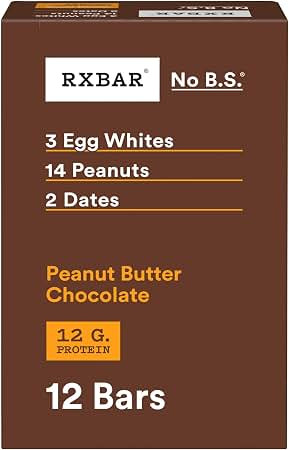 Amazon.com: RXBAR Protein Bars, 12g Protein, Gluten Free Snacks, Peanut Butter Chocolate, 22oz Bo... | Amazon (US)