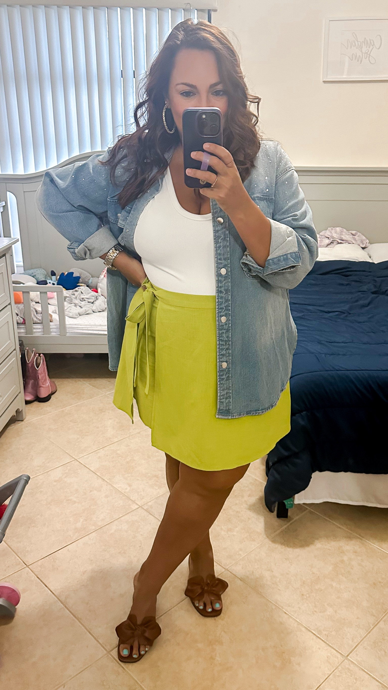 • denim jacket, skort, sandals - Target
• bodysuit - Nuuds (code: Erica33002)
• earrings - Kendra Scott 

#LTKShoeCrush #LTKMidsize #LTKFindsUnder50