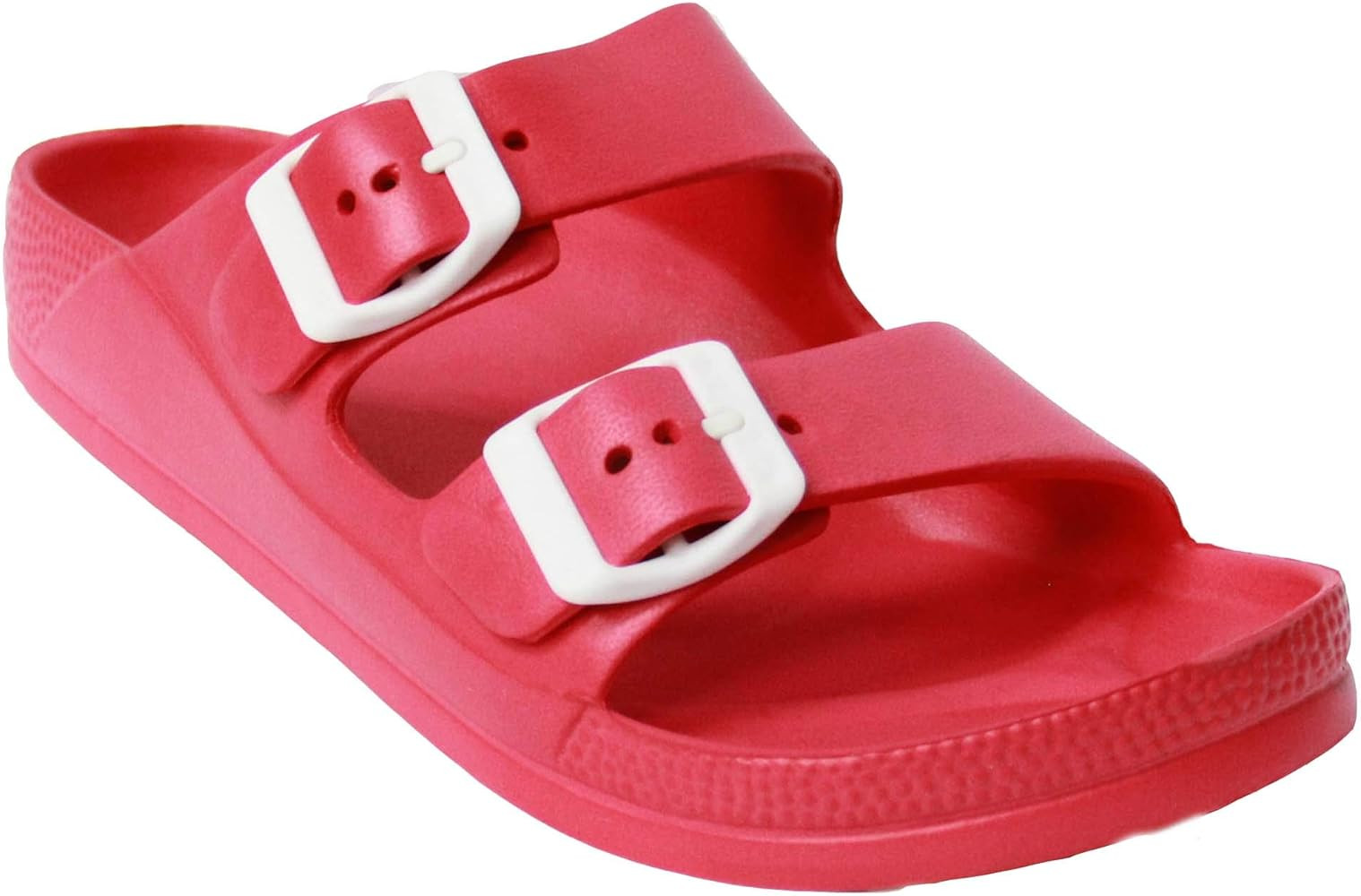 H2K Women's Lightweight Comfort Soft Slides EVA Adjustable Double Buckle Flat Sandals Buddy | Amazon (US)