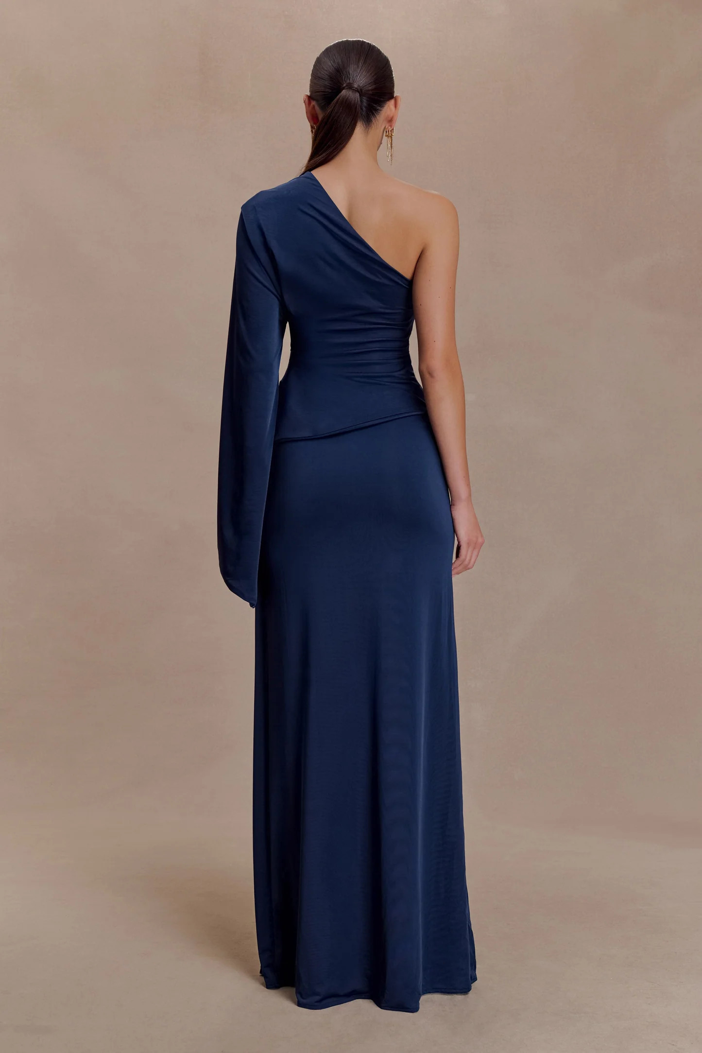 Vivica Slinky Gathered Maxi Skirt - Midnight Navy | MESHKI US