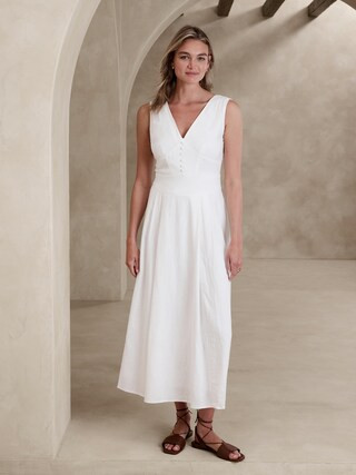 Linen-Blend Maxi Dress | Banana Republic Factory