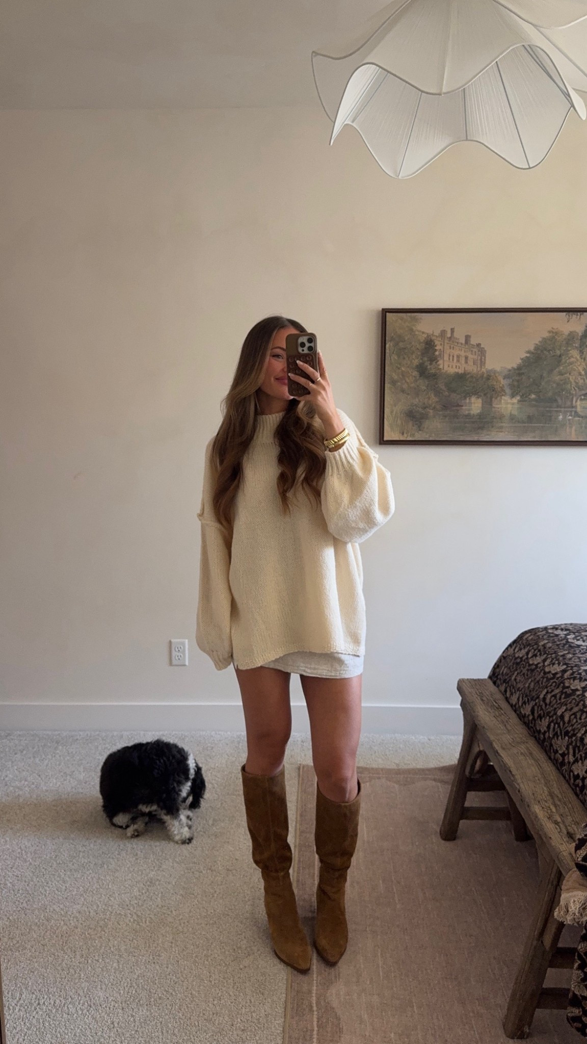 Code MADDIEP for a discount on the boots & MADDIE15 for a discount on the jewelry!! Size M in the sweater & S in the skort! Thanksgiving outfit 🤎

#LTKHoliday #LTKFindsUnder100