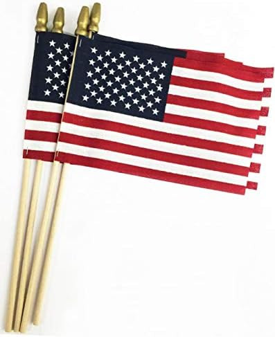 GIFTEXPRESS Proudly MADE IN U.S.A. 8x12 Inch Spearhead Handheld American Stick Flags /Grave marke... | Amazon (US)