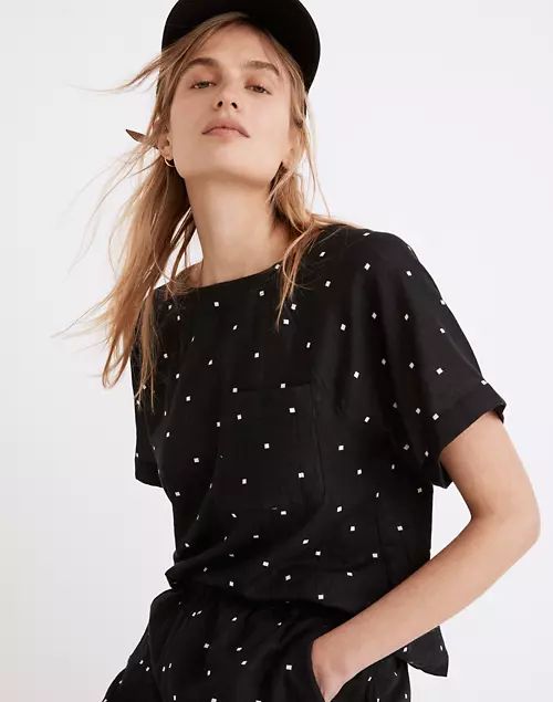 Lightspun Renwood Button-Back Top in Square Spot | Madewell