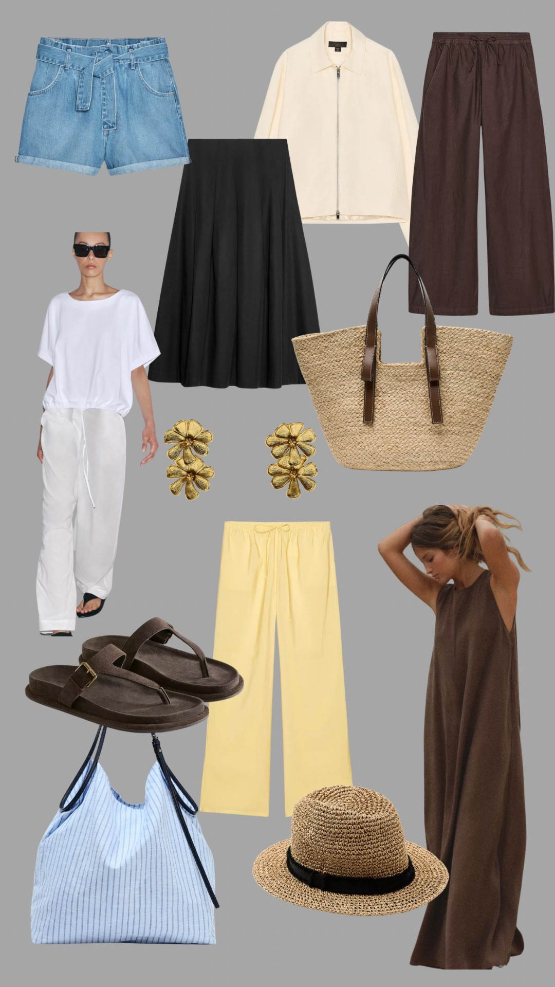 This week at Zara. Brown flowing dresses, buttery yellow, the perfect denim shorts, beach hats, brown buckle sandals and beach bags.

#LTKuk #LTKover50style #LTKstyletip