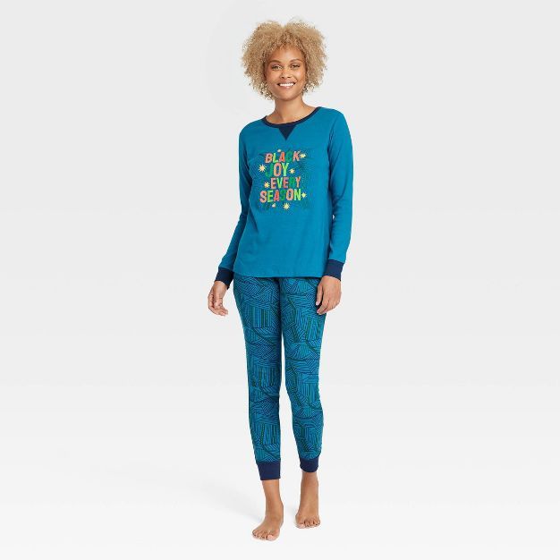 Women's Joy Print Matching Family Pajama Set - Wondershop™ Blue | Target