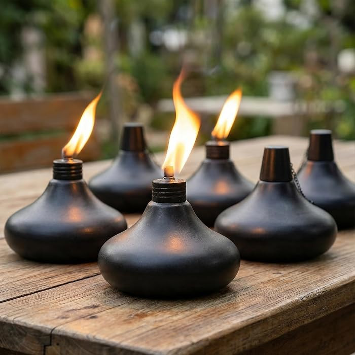 SNOGSWOG Upgraded Tabletop Torches Set of 6, 24.5 oz Citronella Candles for Outdoor, Metal Table ... | Amazon (US)