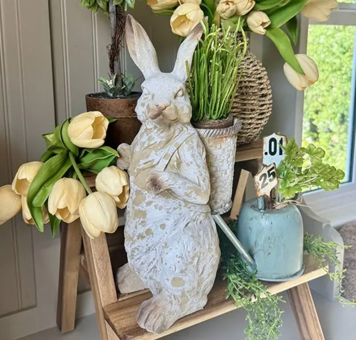 Checkout this perfect bunny for your spring decorating!!! Isn’t he perfect?!?!? I think so. What a great way to add some Easter charm into your spring decor. 

#farmhouseeaster #easterdecorations #bunnydecor 

#LTKHome #LTKSeasonal