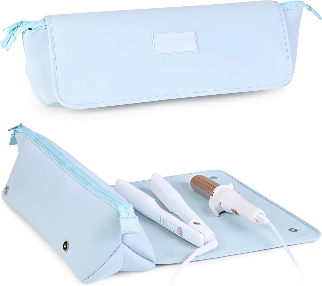 BAREFOOT CARIBOU Hair Tools Travel Bag and Heat Resistant Mat (15.5") for Flat Irons, Straightene... | Amazon (US)