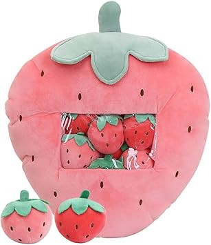 Nenalayo Cute Strawberry Plush Pillow Stuffed Fruit Toys Creative Gifts for Teens Girls Kids | Amazon (US)