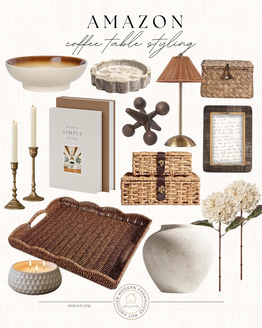 Coffee table styling must haves include vase, floral stems, tray, candle, candle stick holders, stacked books, decorative boxes, frame, table lamp, marble tray, and decorative bowl

Home decor, coffee table styling, looks for less, home accents

#LTKSaleAlert #LTKHome #LTKSeasonal