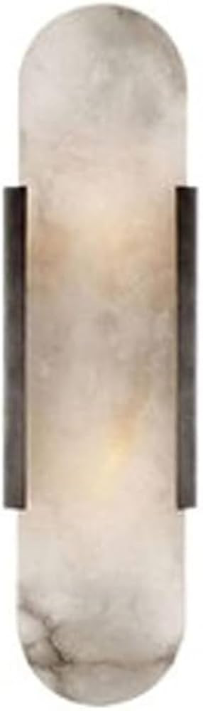 Modern Home Decoration White Marble Wall Sconce White Alabaster Sleek Unique Wall Light Bathroom ... | Amazon (US)