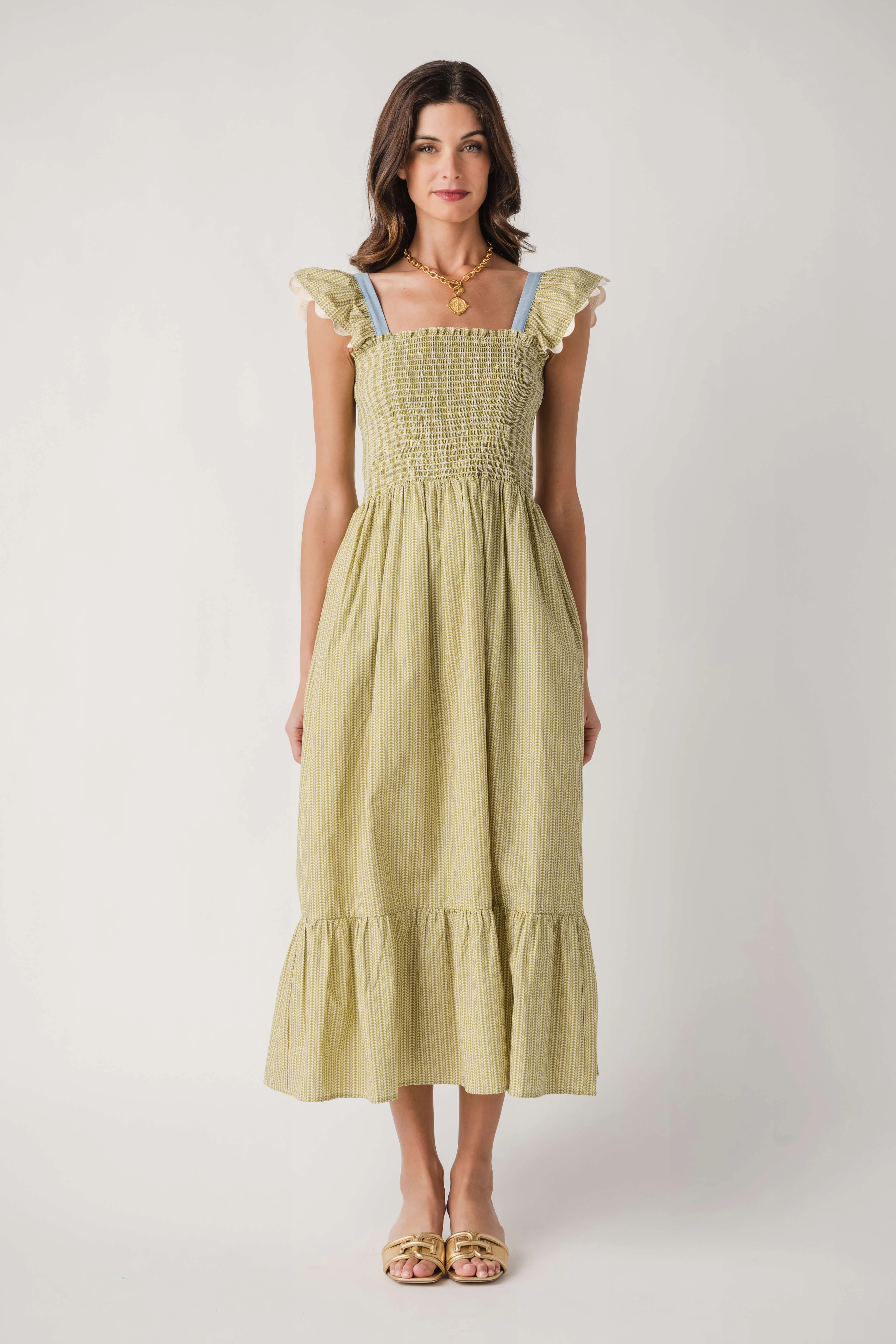 THML Smocked Bodice Maxi Dress | Social Threads