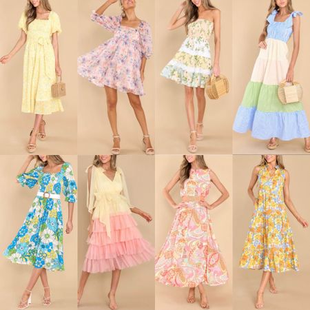 Easter dresses all under $100. These are also great wedding guest or travel dresses. Fun pastel colors and floral patterns, ruffles, tulle, feminine pretty outfit ideas. 

#LTKwedding #LTKSeasonal #LTKunder100