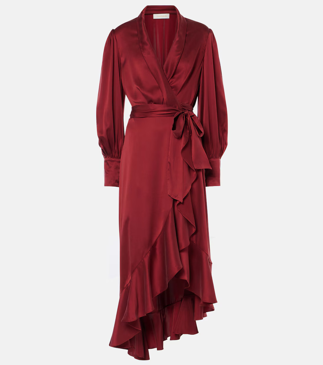 Ruffled silk satin wrap dress | Mytheresa (US/CA)