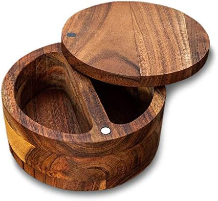 Kaizen Casa Handmade Acacia Wood Spice Box with Swivel Cover for Easy Access, and 2 Side-by-Side ... | Amazon (US)