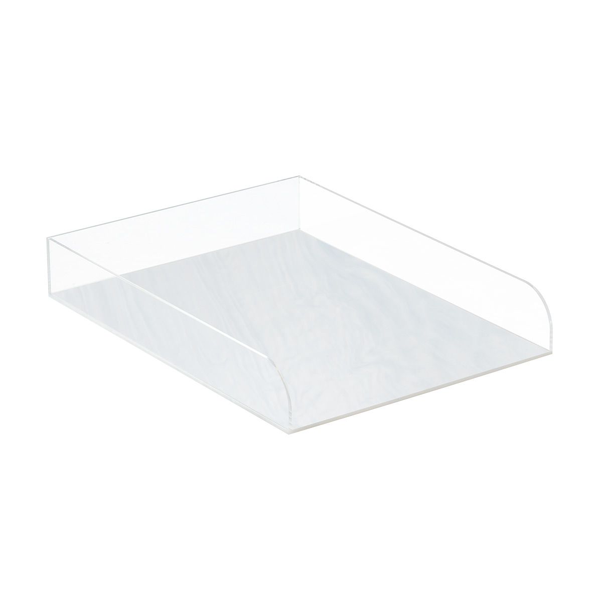 Lund London Blair Stacking Letter Tray Mother of Pearl | The Container Store