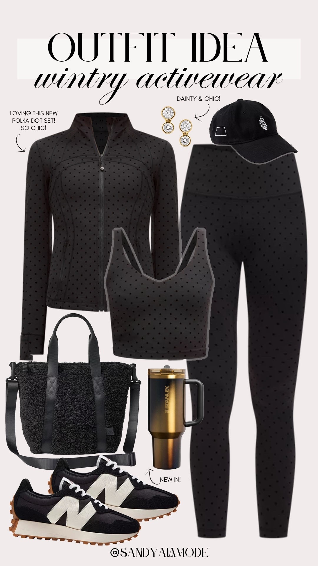 Lululemon wintry activewear. Lululemon new arrivals. Lululemon polka flock collection. Black chic active outfit. Black on black activewear  

#LTKActive #LTKmomlife #LTKootd