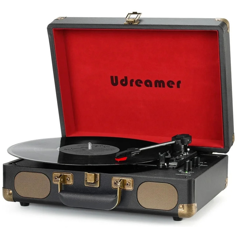 Udreamer Vinyl Record Player with Bluetooth 3-speed Audio Turntable & Built-in Speakers Portable ... | Walmart (US)