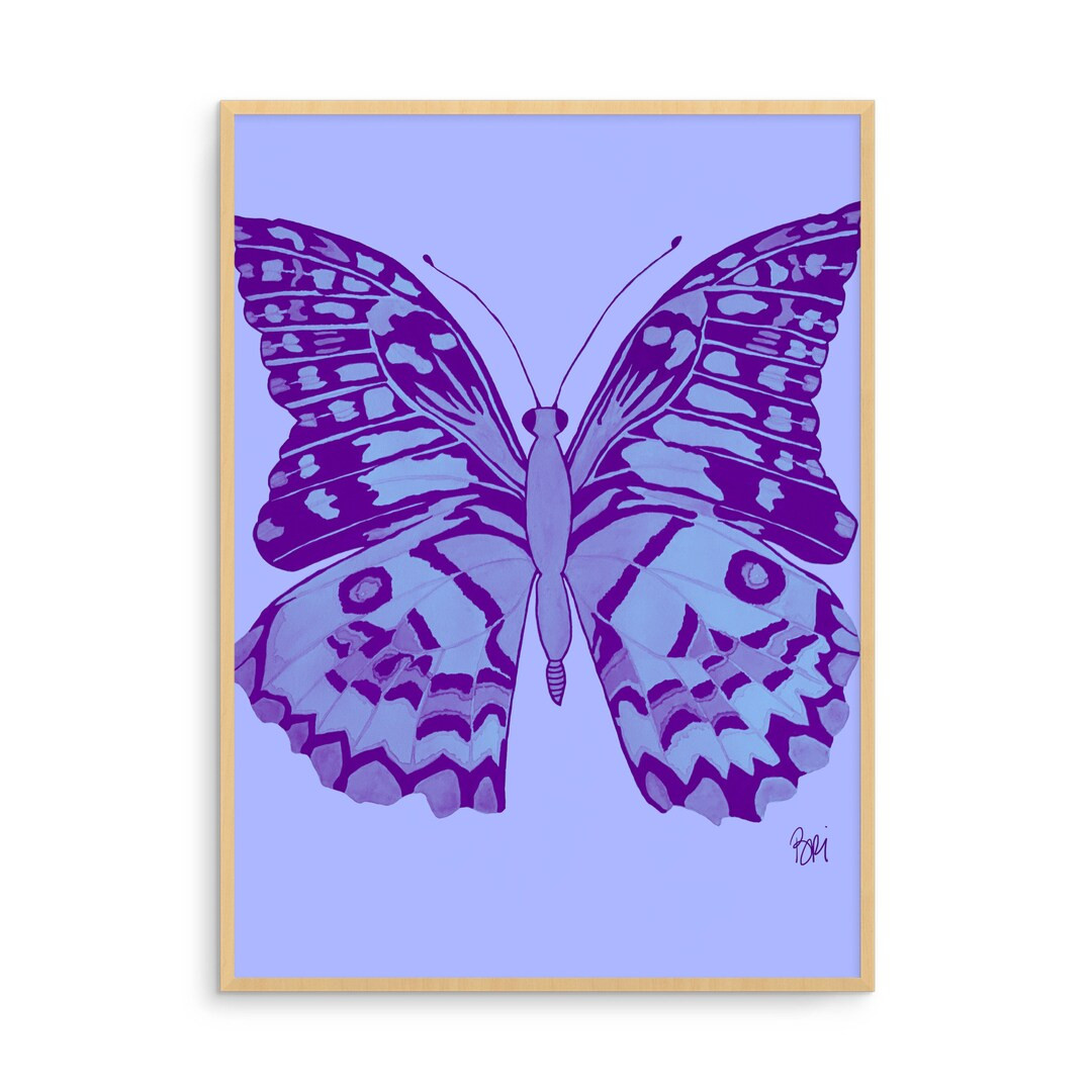 Purple Pop Art Butterfly Print - Etsy | Etsy (US)