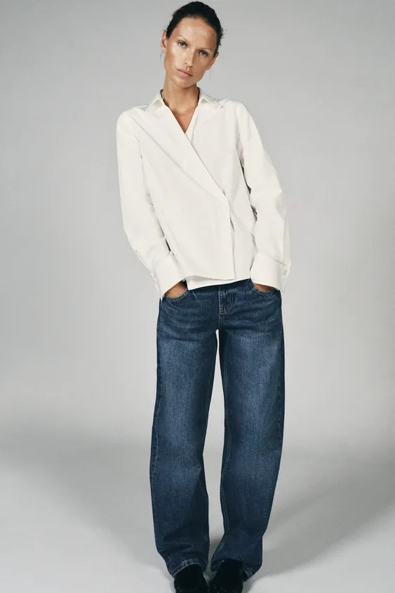 POPLIN WRAP SHIRT | Zara US