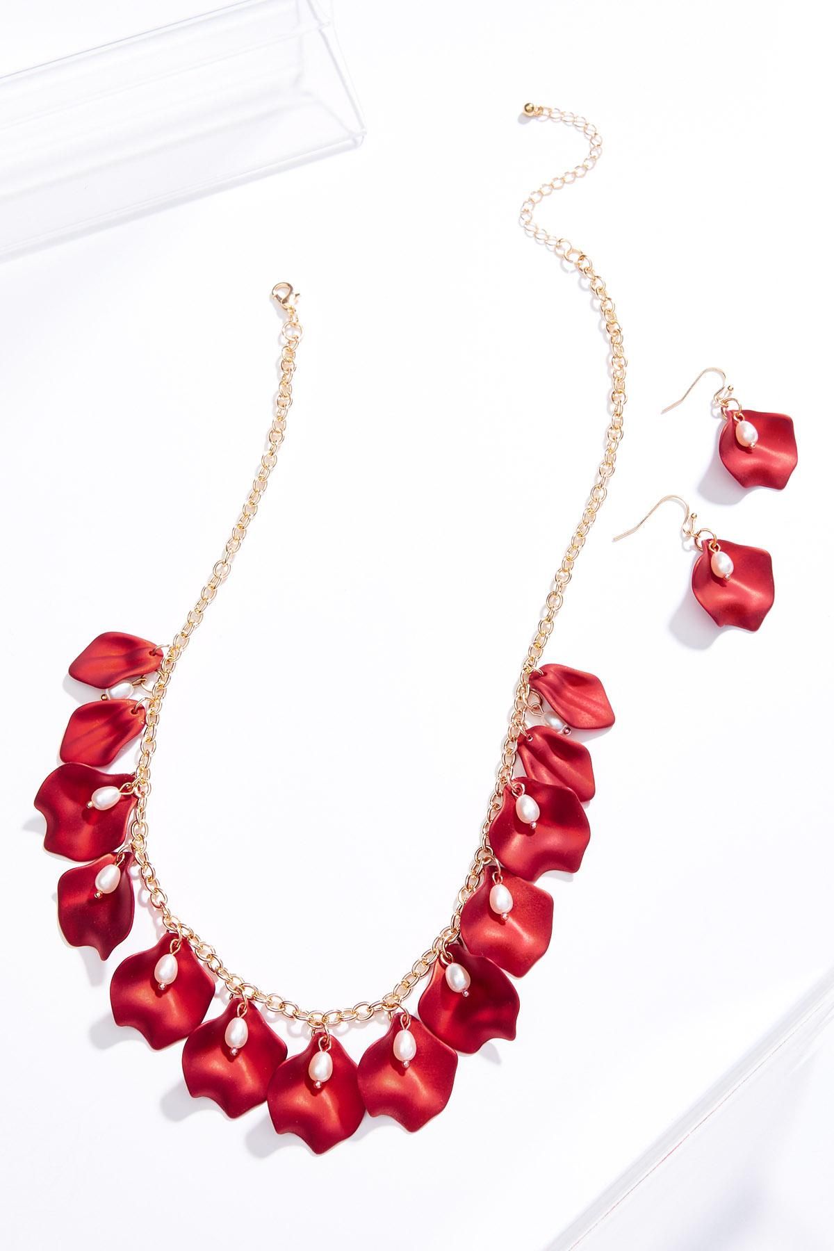 Rubber Petal Necklace Earring Set | Cato Fashions