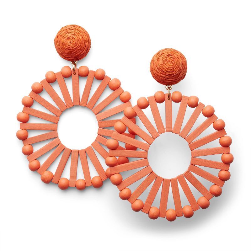 Woven Circular Drop Earrings - Tabitha Brown for Target Orange | Target