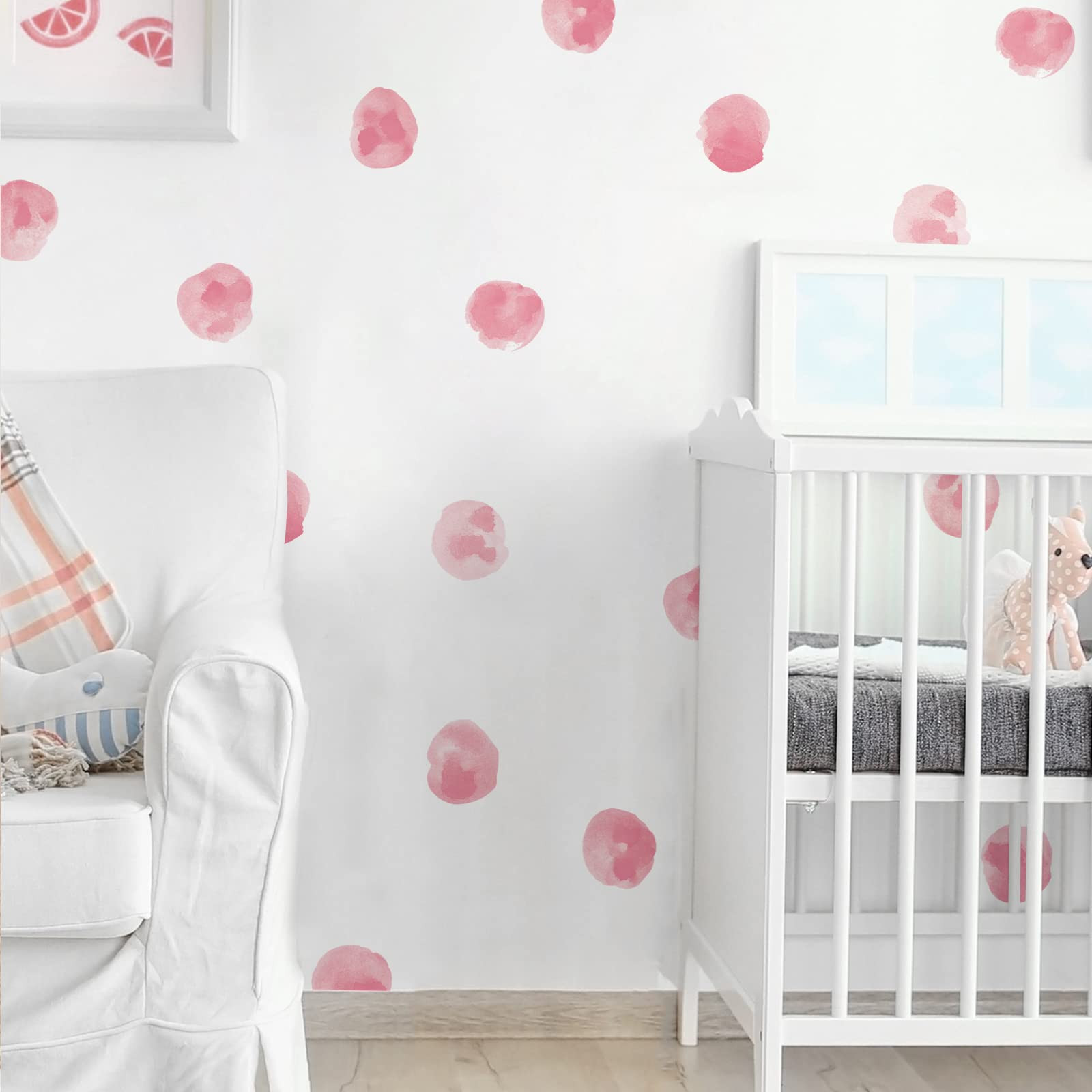ROFARSO 120 Decals 2.2'' Sakura Pink Watercolor Polka Dots Wall Decals Stickers DIY Removable Pee... | Amazon (US)