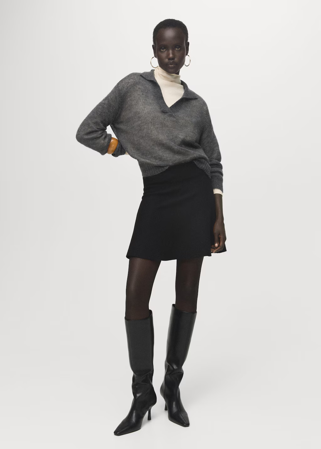 Flared knitted skirt black - Woman - M - MANGO | Mango (US/MX/AU)