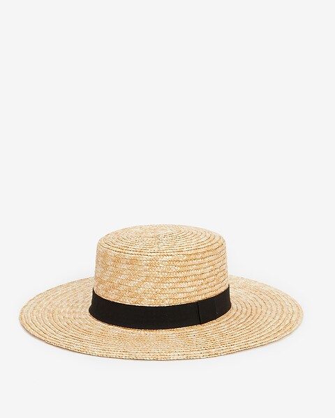 black trim boater hat | Express