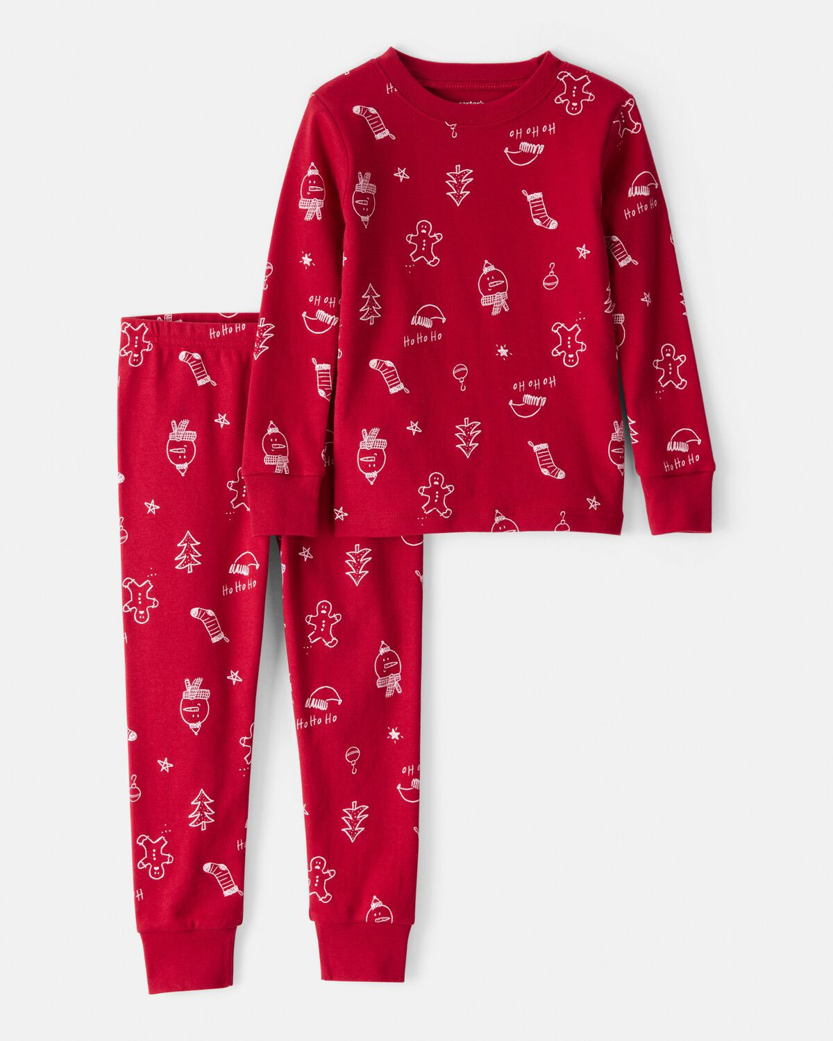 Baby Christmas 100% Cotton Snug Fit 2-Piece Pajamas - Red | Carter's Inc