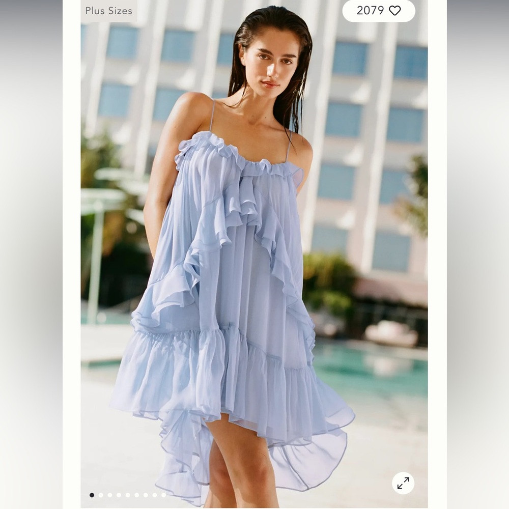 Anthropologie Tiered Ruffle Flowy Femme Silk Mini Dress XS | Poshmark